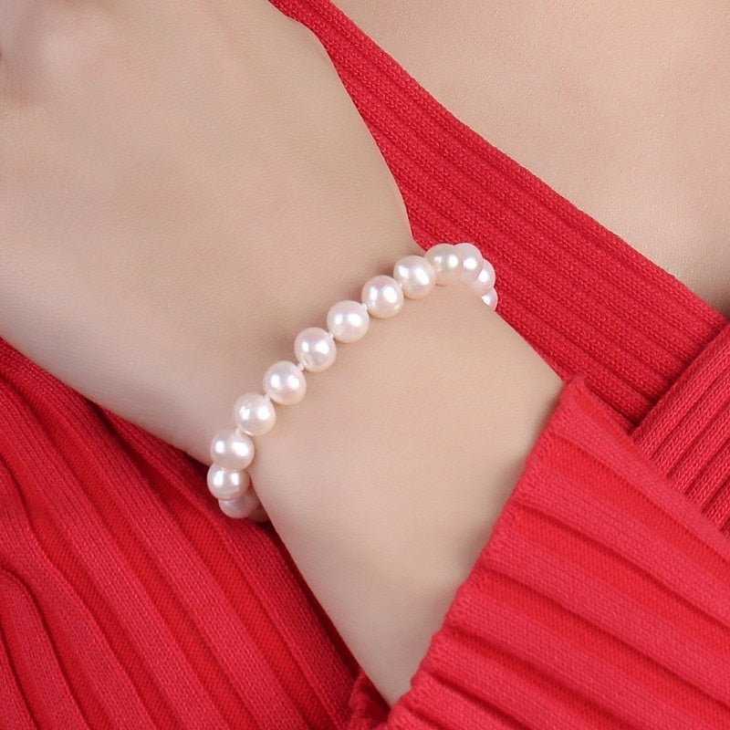 Real Natural Near Round Pearl Jewelry Bracelet