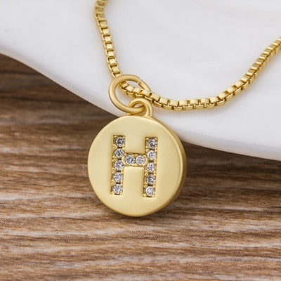 Hot Sale Wholesale Women Gold Color Initial 26 Letters Necklace