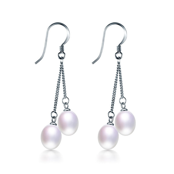 Nice 4pcs Drop Pearl Earrings 925 Sterling Silver Earrings For Women Gift