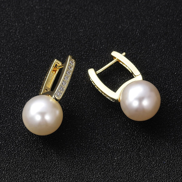 Simple and Elegant Imitation Pearl Earrings for Women