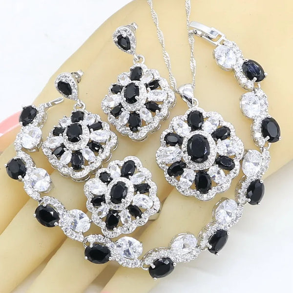 Luxury Silver Color Jewelry Sets for Women