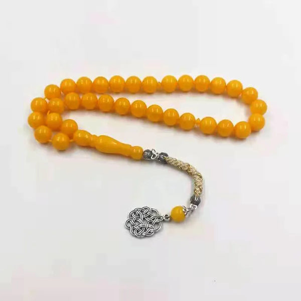 Rosario musulmán de resina naranja Tasbih, regalo, cuentas de oración islámica, joyería árabe, Misbaha de 33 cuentas, pulseras de joyería turca