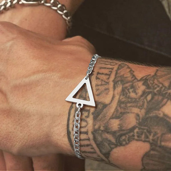 Men's Bracelet, Geometric Triangle Chain Bracelets