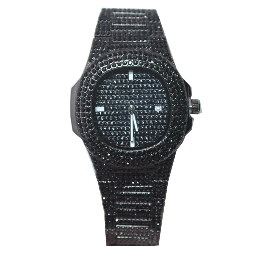 Men Watches Gold Ice Out Diamond Luxury Top Brand Design Diver Watches