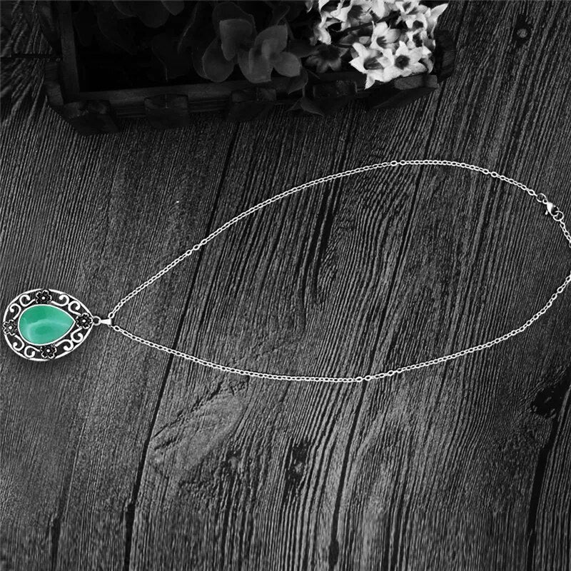 Flower Drop Pendant  Natural Jades Quartz Necklace Earrings Set For Women