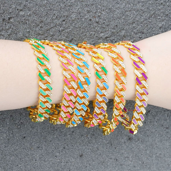 Pulsera brillante de hip hop con cristales