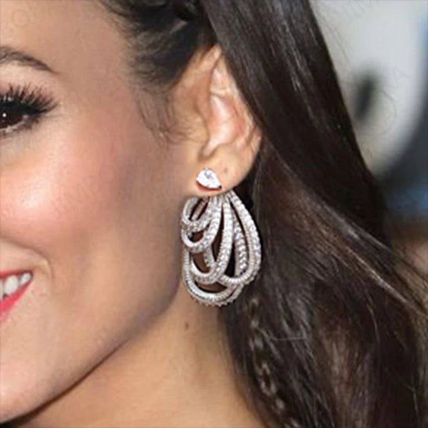37MM Irregular Twine Cluter Shape Stud Earrings