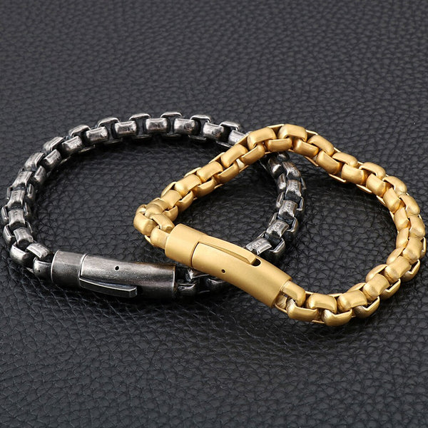 Pulsera de cadena de acero inoxidable de 8 mm de grosor para hombre.