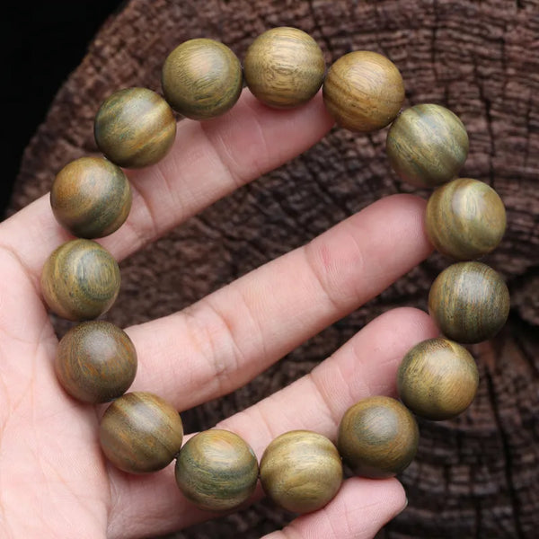 Pulsera budista de sándalo con cuentas de 15 mm y rosario para yoga