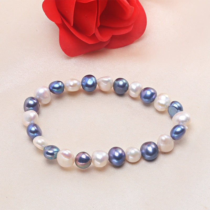 Pearl Bracelet for Women Jewelry ,Freshwater Cultured Baroque Pearl Stretch Bracelet