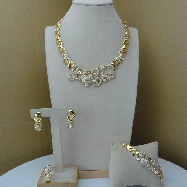 Joyería Te Amo Joyería XOXO Abrazos y Besos Joyería de Moda Africana para Mujeres