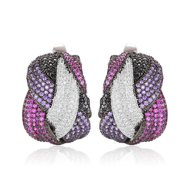 Pendientes de moda coreanos de lujo con lazo y circonitas cúbicas AAA para mujeres y niñas.