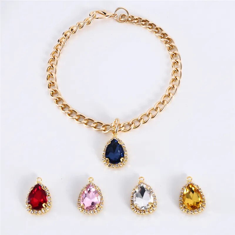 S-L Chic Crystal Pendant Pet Collar Fashion Holiday Party Collars