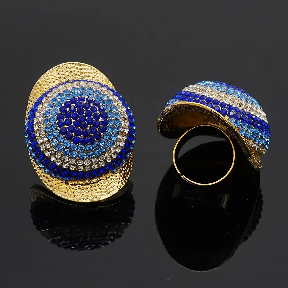 Big Size wedding Rings set for bridal Women Engagement Full stone Ring ...