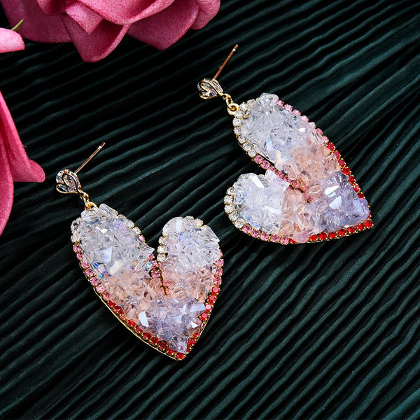 New Luxury Heart Drop Pendant Earrings High Quality Fashion Jewelry For Women