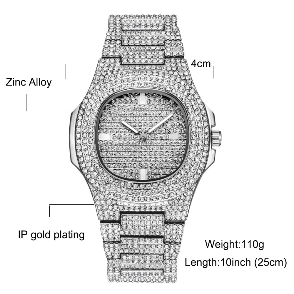 Mens Watch Top Brand for Men Women Luxury Iced Out Watch