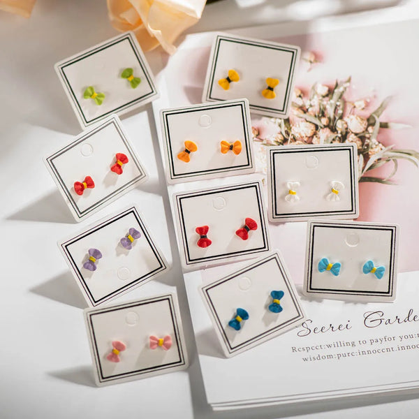 Bow Tie Colorful Ceramic Stud Earrings