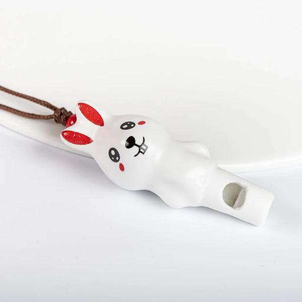 Ceramic Rabbit Whistle Pendant Gifts For Children