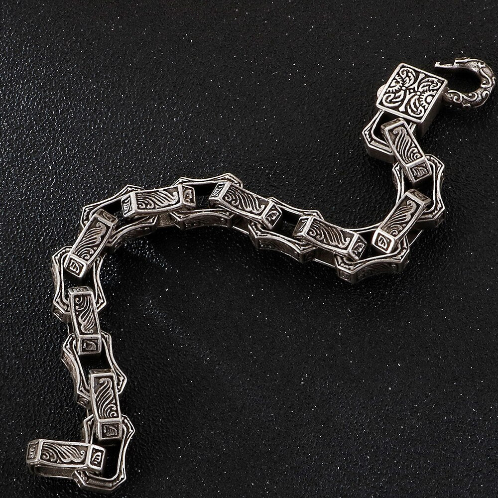 Big Size 23CM Long Man Bracelets Retro 13MM Wide Chain Bracelet for Men