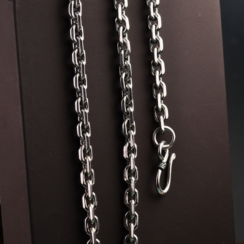 Real Silver Clasic Round Chain Necklace For Men