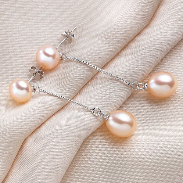 New Simple 925 Sterling Silver Drop Dangle Earrings