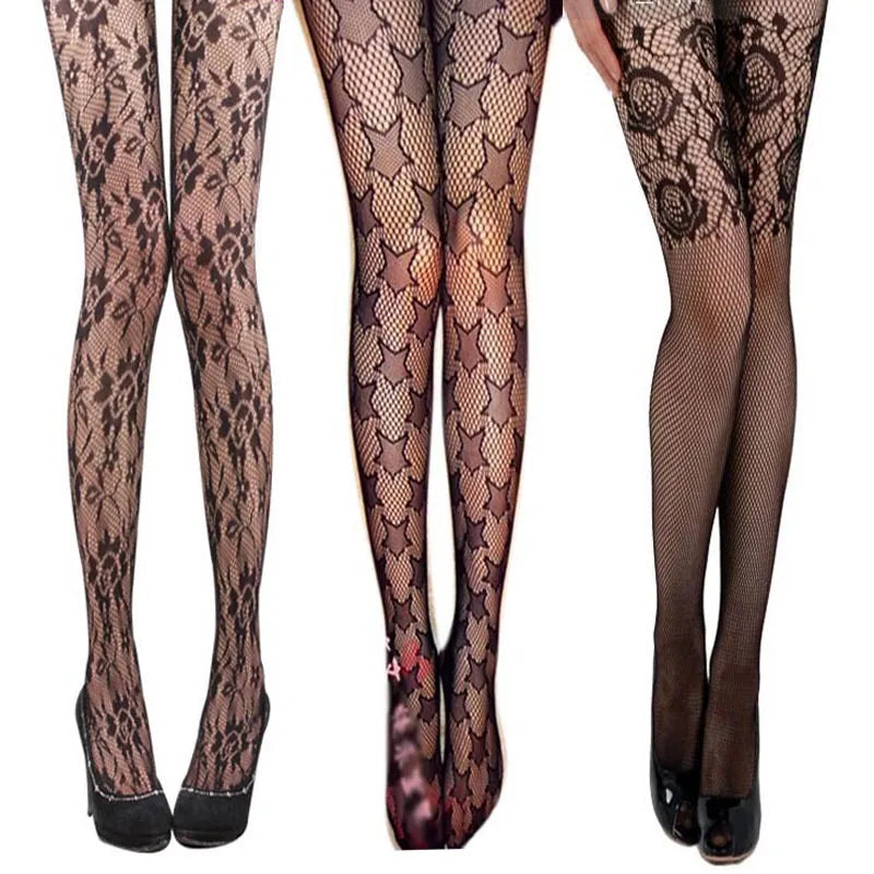 24 Design Women Sexy Fishnet Tights Female Punk Grid Hollow Out Nets Panty Hose Silk Stockings
