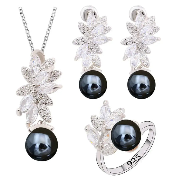 Black Pearl Dubai Jewelry Set for Women