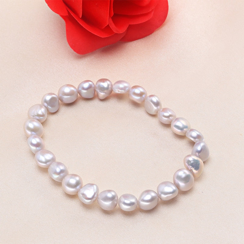 Pearl Bracelet for Women Jewelry ,Freshwater Cultured Baroque Pearl Stretch Bracelet