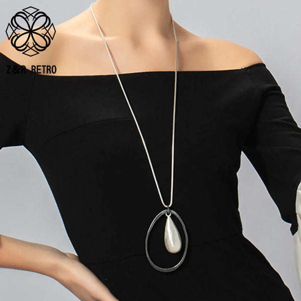 Vintage Long Chains Collares Necklace