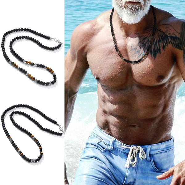 BOHO BEADED NECKLACES FOR MEN ETHNIC NECKLACE