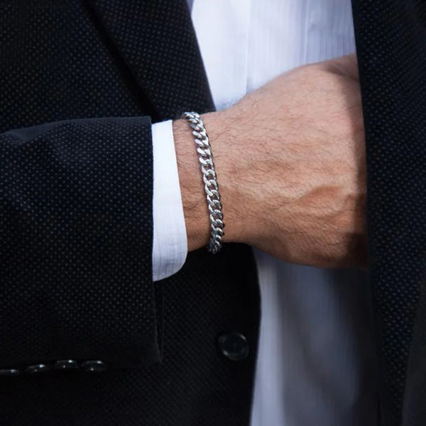 Men's Bracelet Cuban Link Bracelets Stainless Steel Brazalets Men Miami Chain Bracelet