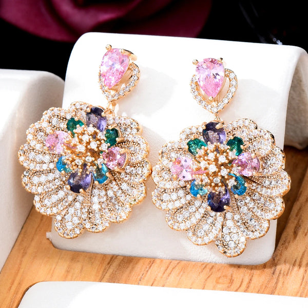 Romantic Trendy Gorgeous Flower Drop Earrings for Women