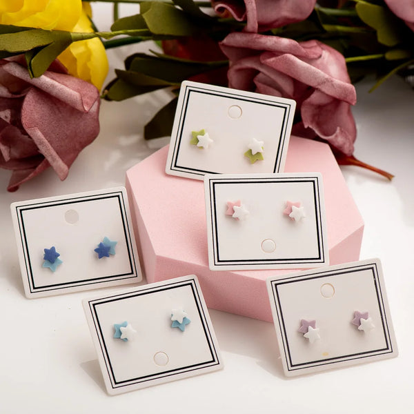 Cartoon Double Star Ceramic Earrings Fashion Gift