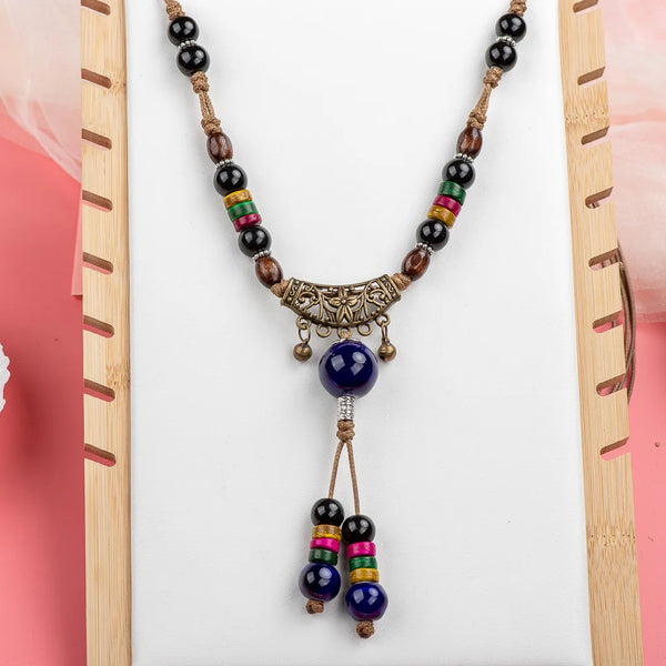Vintage ceramic exquisite handmade Adjustable necklace For women