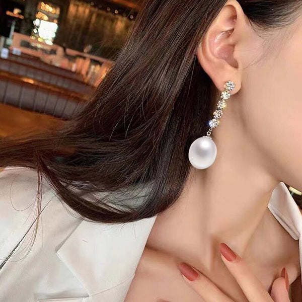 New Korean Fashion Drop Pearl Earrings