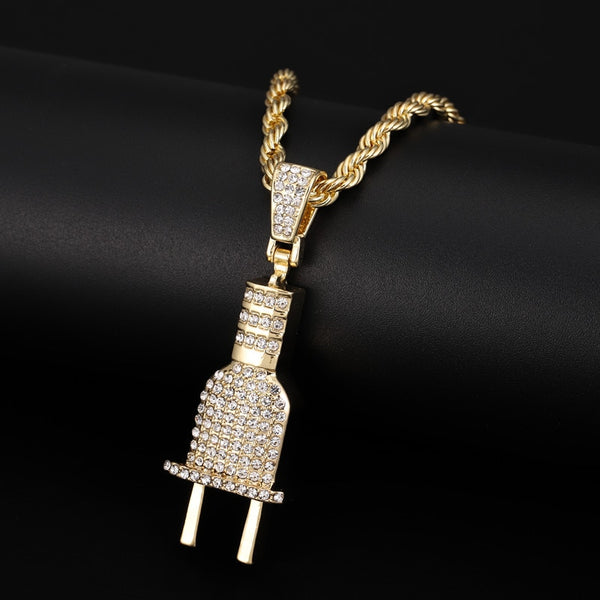 Jewelry Bling Bling Plug Pendant Necklace For Men Women