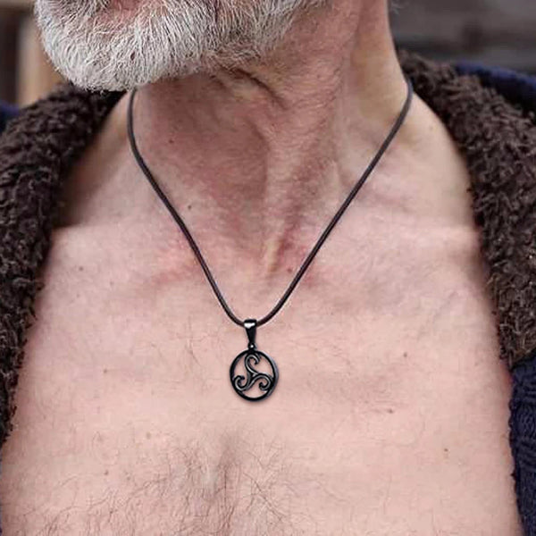 Triskelion Triple Spiral Pendant Triskele Necklace