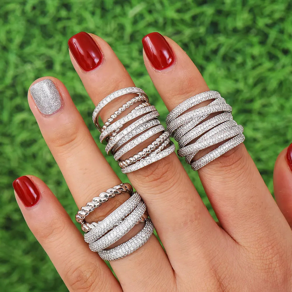 Luxury Crossover Twist Stacks Stackable Rings For Women – Gofaer Finds ...
