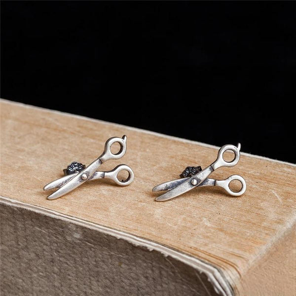 Pendientes de botón creativos retro de Eduardo Manostijeras en plata de ley 925