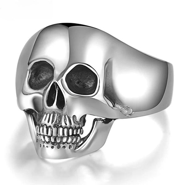 Anillos de calavera de plata de ley 925 auténtica para hombre