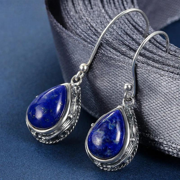 Pendientes de gota de agua de plata de ley 925 auténtica para mujer