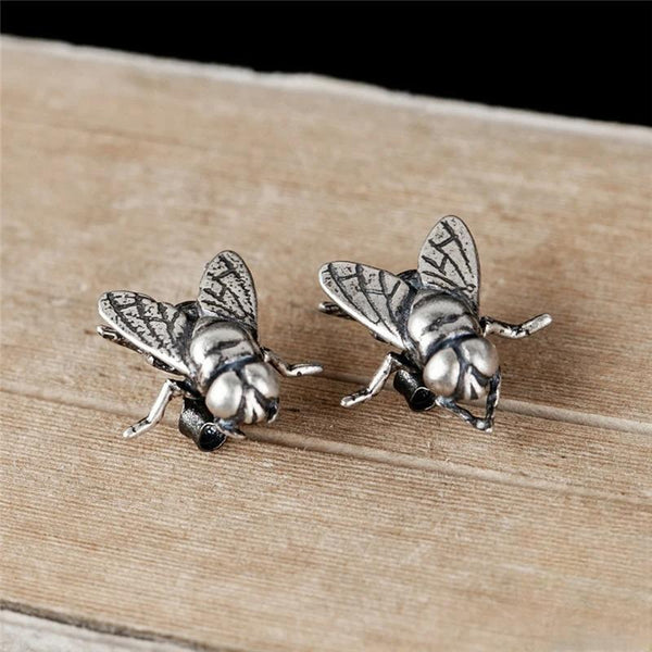 Pendientes con diseño de moscas divertidas y personalidad para hombres y mujeres