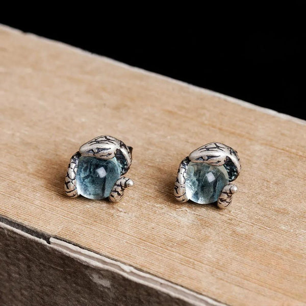 925 Sterling Silver Earrings Men Women Vintage Snake Stud Earrings