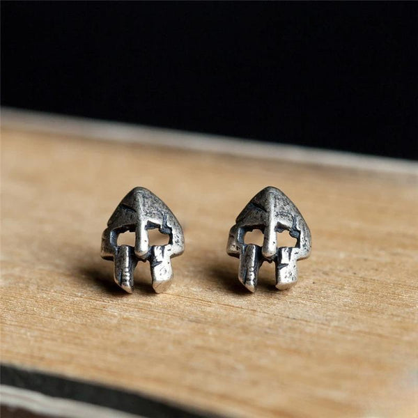 Norse Vikings Spartan Warrior Antique Stud Earrings Men Women