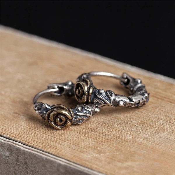New Arrival Unique Design Rose Thorn Hoop Earrings For Women