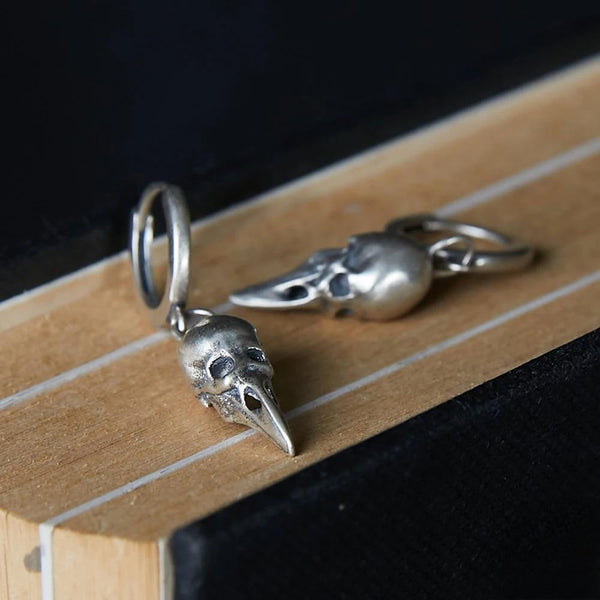 Pendiente colgante de calavera de ornitorrinco retro de plata de ley 925