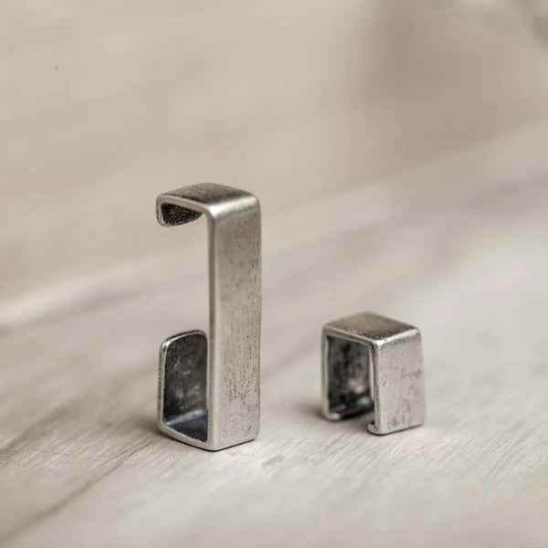 Pendientes minimalistas rectangulares vintage de plata de ley 925 con clip para oreja para mujer y hombre.