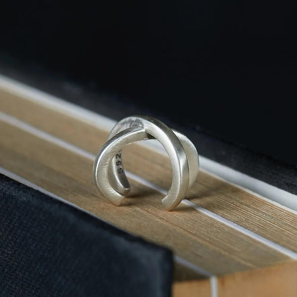 Pendientes de clip en forma de X de plata de ley 925 para mujer y hombre