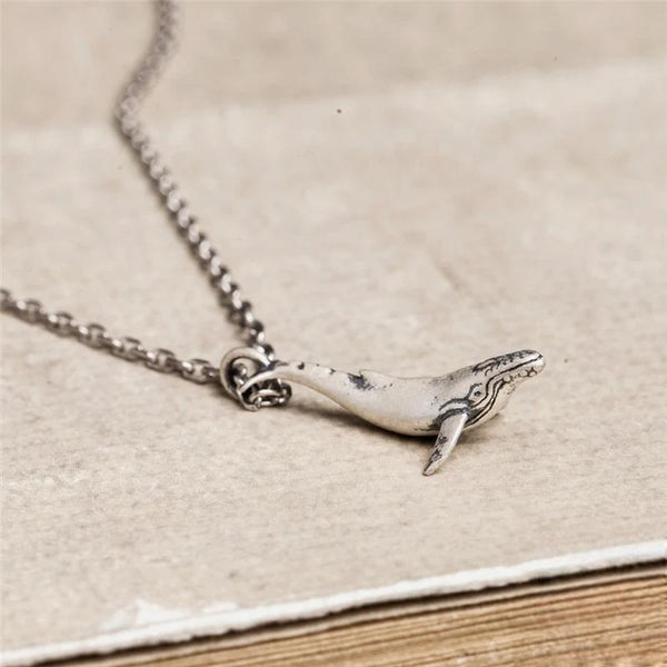 Collar con colgante de ballena estilo océano, 100 % plata de ley 925, 52 Hz, para hombre y mujer