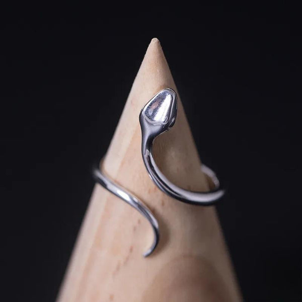 Anillo de serpiente de estilo minimalista, 100 % plata de ley 925, para hombre y mujer.